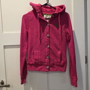 Abercrombie & Fitch Y2K Jacket Womens Small Lined Hoodie Pink Bella Swan core